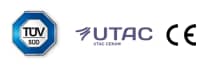 TUV Logo - UTAC Logo - CE Logo